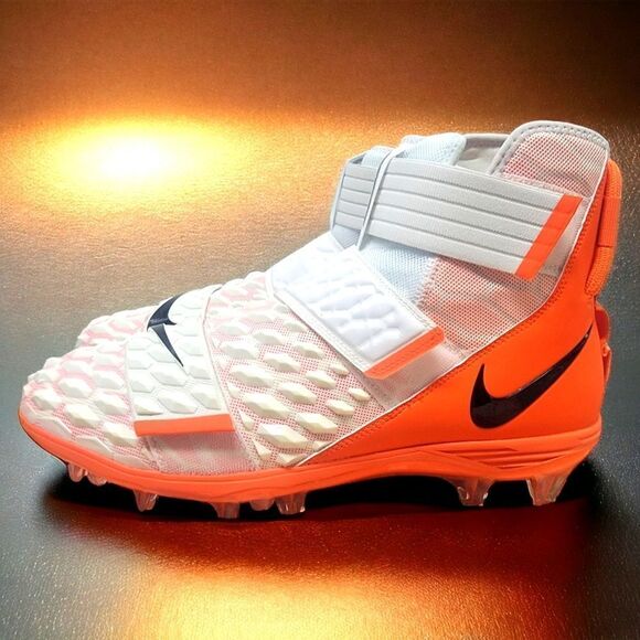 Nike Force Savage Elite Football Cleats Orange White Men’s Size 14